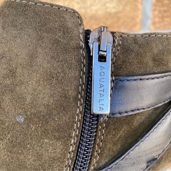AQUATALIA Farin Olive Green BuckleBooties 8 - Picture 10 of 12